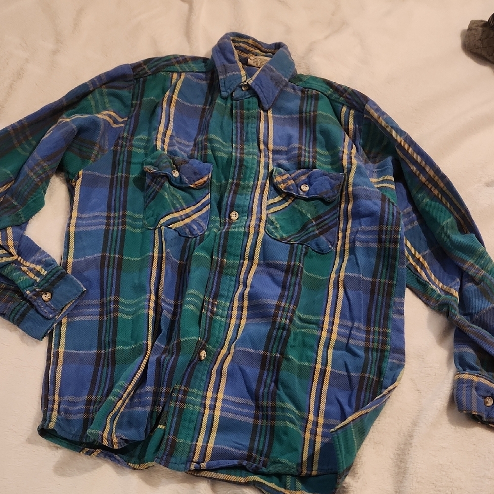 Stylish Blue and Green Plaid Men's Shirt